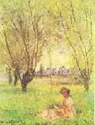 Claude Monet Woman Seated Under the Willows oil painting reproduction
